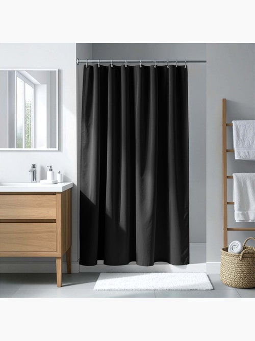 Rideau de douche uni avec crochets - Kiabi
