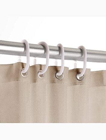 Rideau de douche uni avec crochets