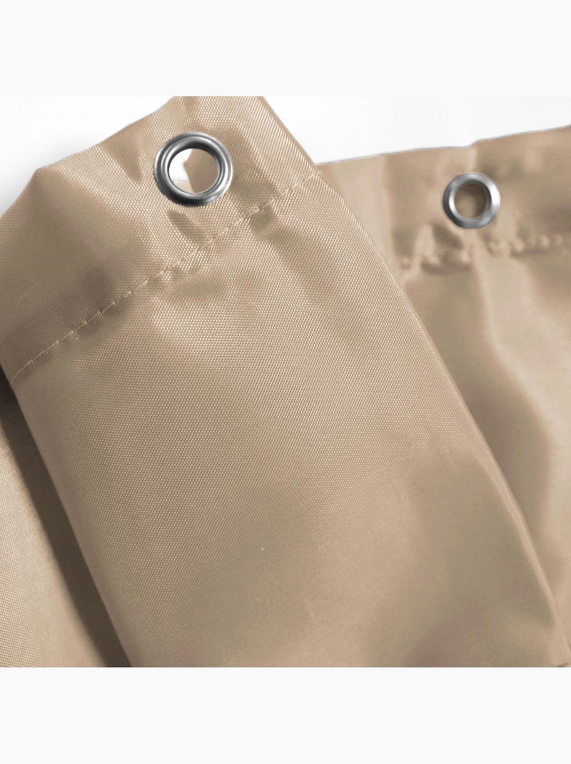 Rideau de douche uni avec crochets Taupe - Kiabi