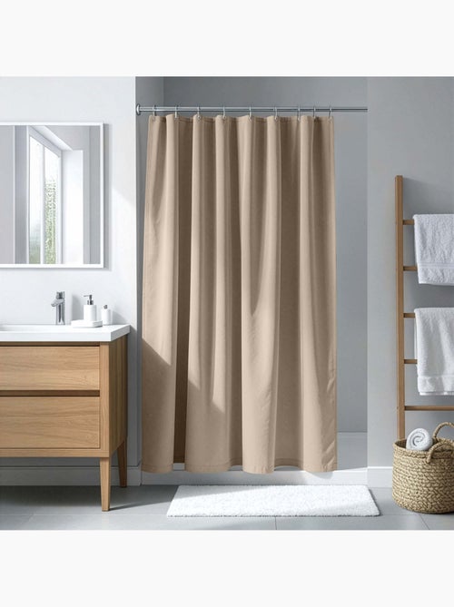 Rideau de douche uni avec crochets - Kiabi