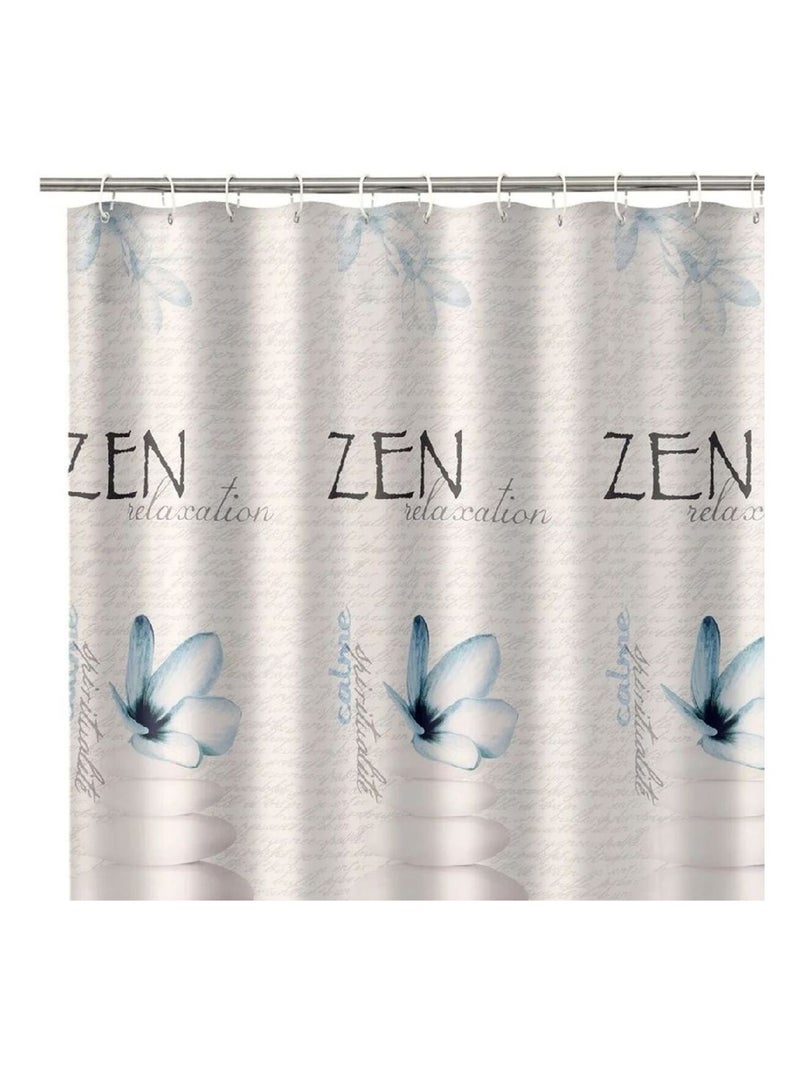 Rideau de douche zen relaxation Gris - Kiabi