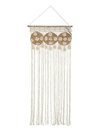Rideau de fil en macramé