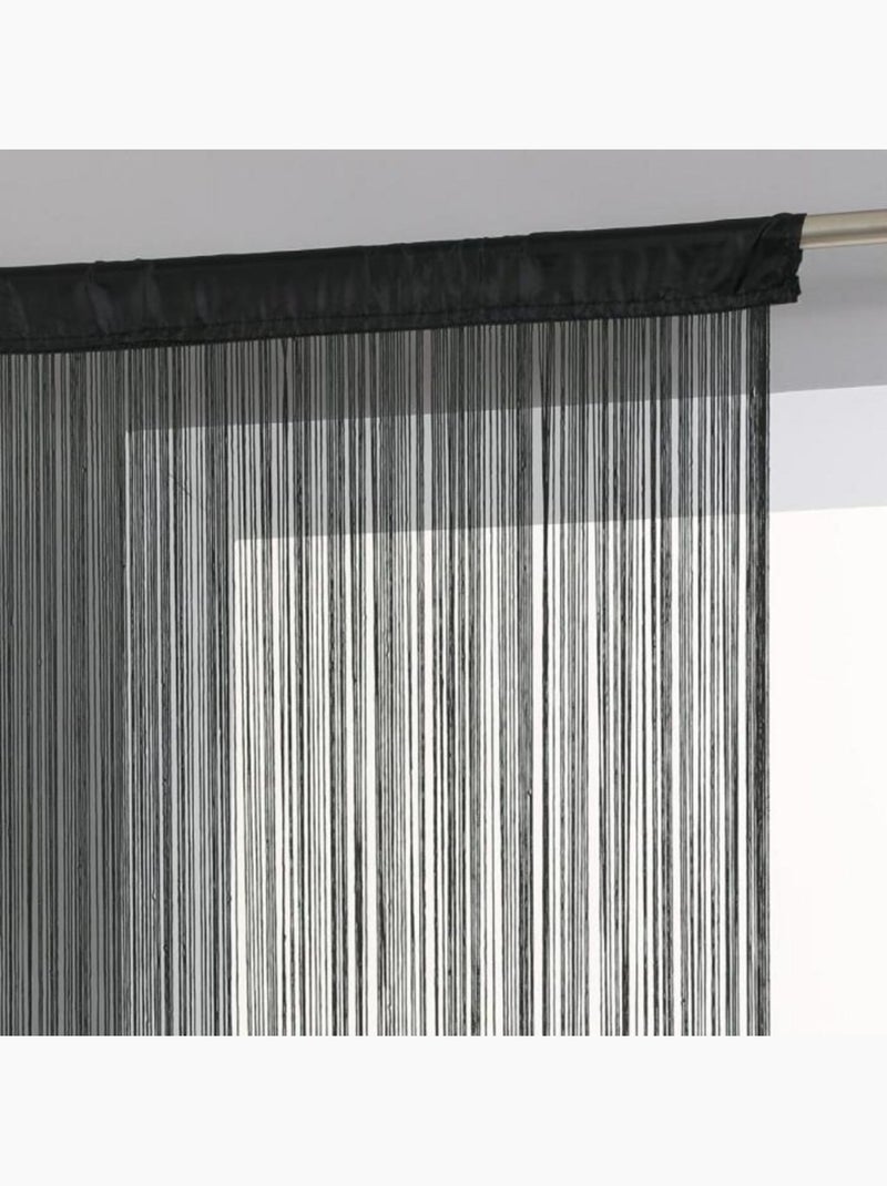 Rideau de fils Collection uni Noir - Kiabi