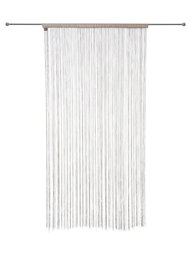Rideau de fils unis et colorés Beige - Kiabi