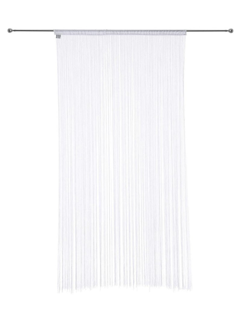 Rideau de fils unis et colorés Blanc - Kiabi