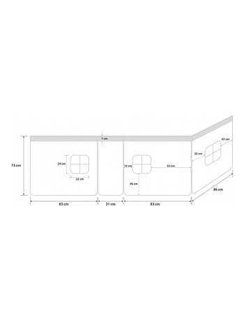 Rideau de lit pour lit mezzanine en coton