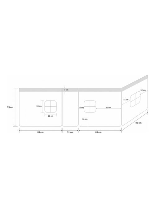 Rideau de lit pour lit mezzanine en coton - Kiabi