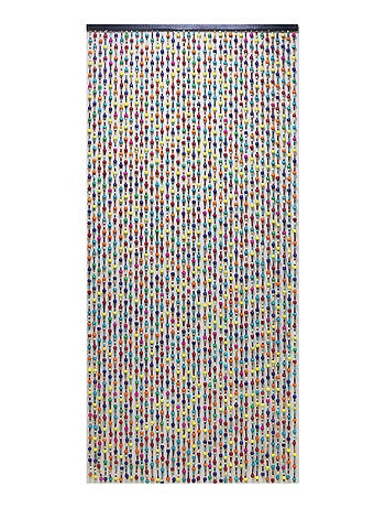 Rideau de perles en bois coloré