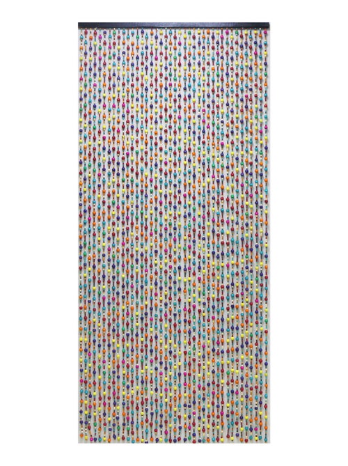 Rideau de perles en bois coloré - Kiabi