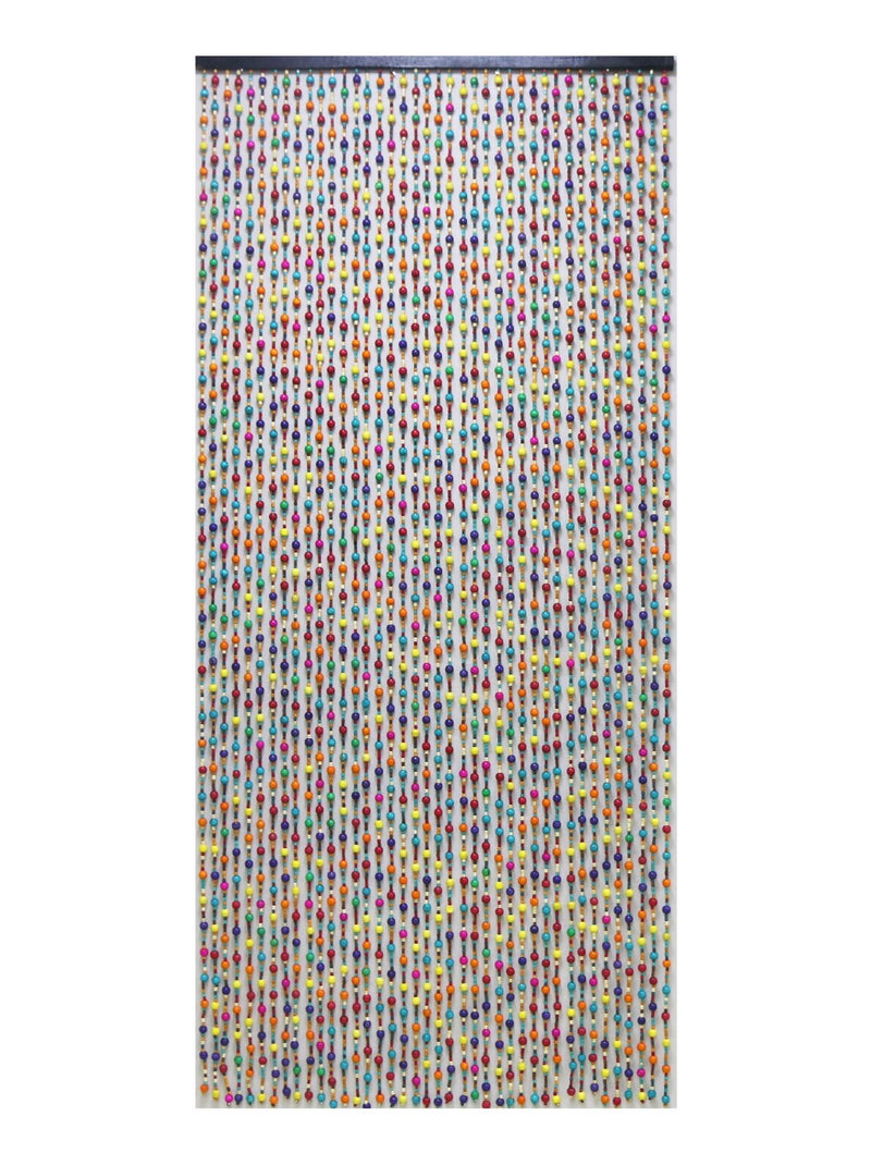 Rideau de perles en bois coloré Multicolore - Kiabi