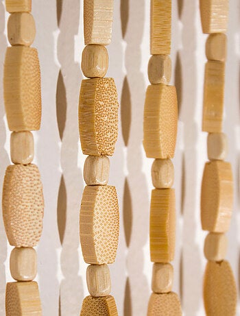 Rideau de perles en bois et bambou