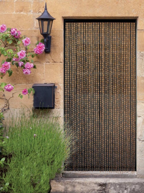 Rideau de perles en bois et bambou - Kiabi