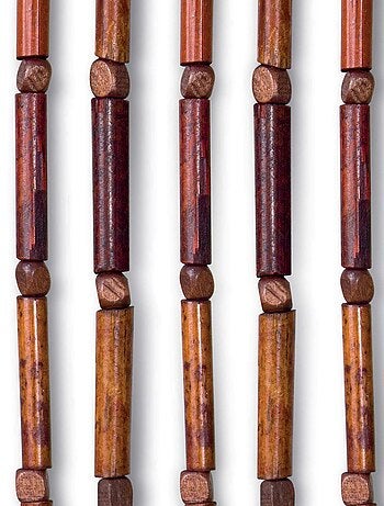 Rideau de porte en bambou et perles de bois