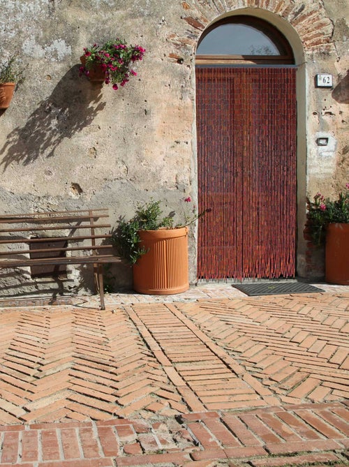 Rideau de porte en bambou et perles de bois - Kiabi