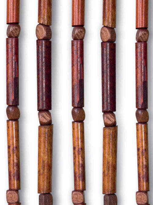 Rideau de porte en bambou et perles de bois - Kiabi