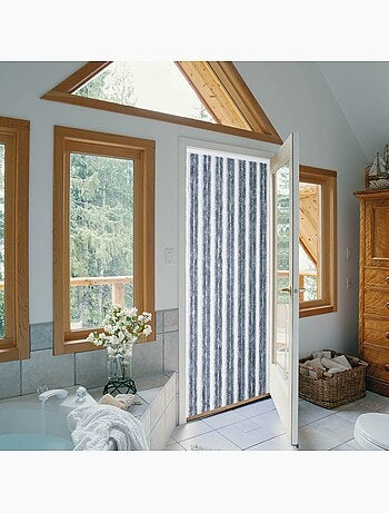 Rideau de porte en chenille bicolore