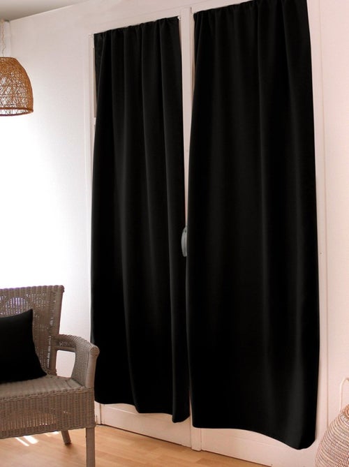 Rideau de porte occultant 90x210 Basic noir - Kiabi