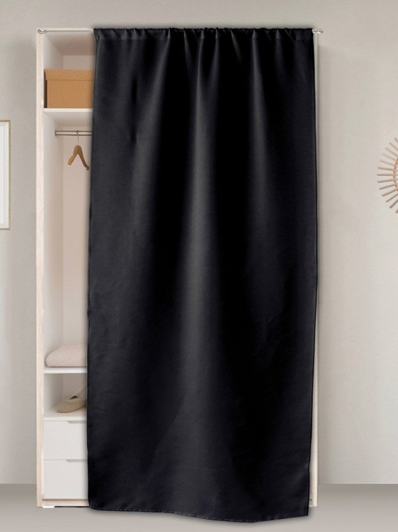 Rideau de porte occultant 90x210 Basic noir Noir - Kiabi