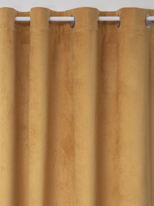 Rideau de salon occultant 8 œillets - 140 x 260 cm - Ocre - Kiabi