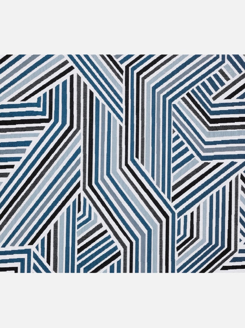 Rideau déco motif rayures bleu Bleu - Kiabi