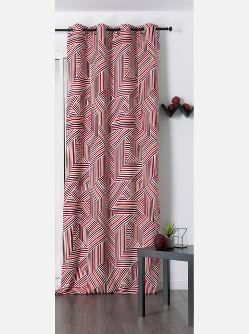 Rideau déco motif rayures rouge - Kiabi