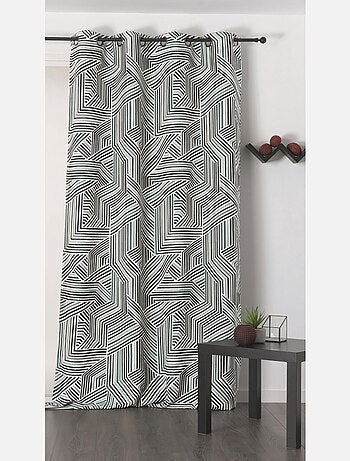 Rideau déco motif rayures bleu