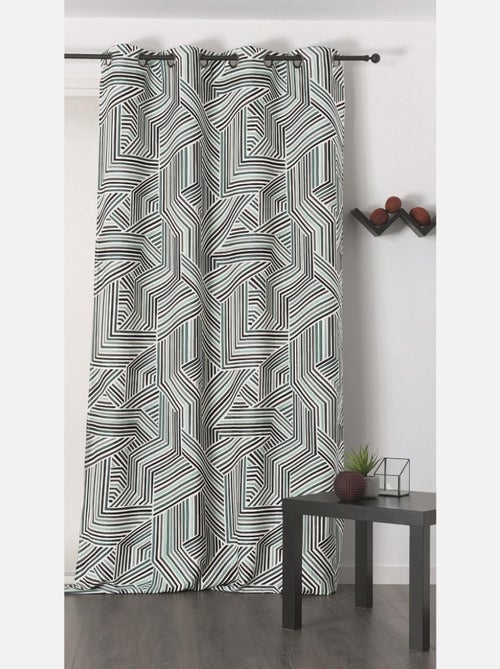 Rideau déco motif rayures vert - Kiabi