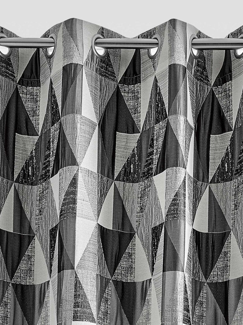 Rideau design à motifs triangulaires Gris clair - Kiabi