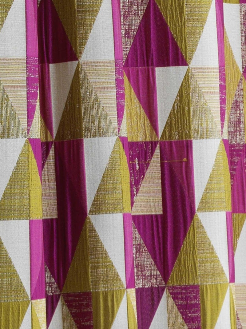 Rideau design à motifs triangulaires Rose framboise - Kiabi