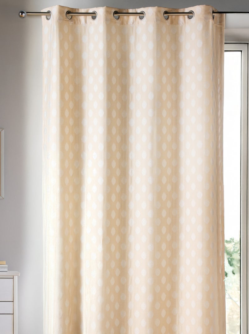 Rideau Dessin en jacquard à motifs arrondis Ivoire - Kiabi
