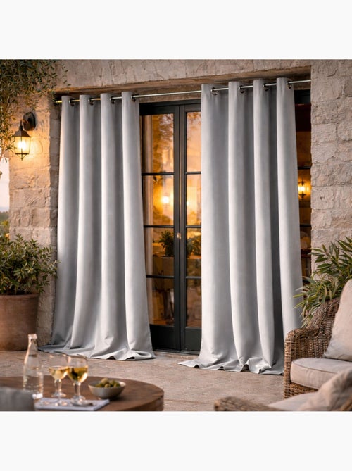 Rideau d'extérieur en tissu déperlant - Kiabi