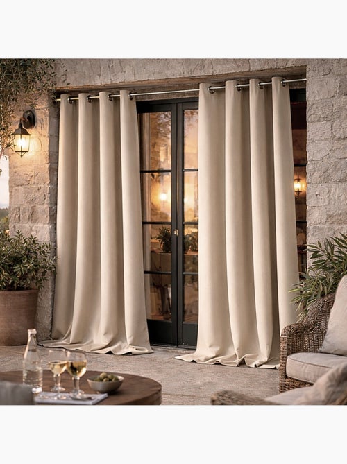 Rideau d'extérieur en tissu déperlant - Kiabi