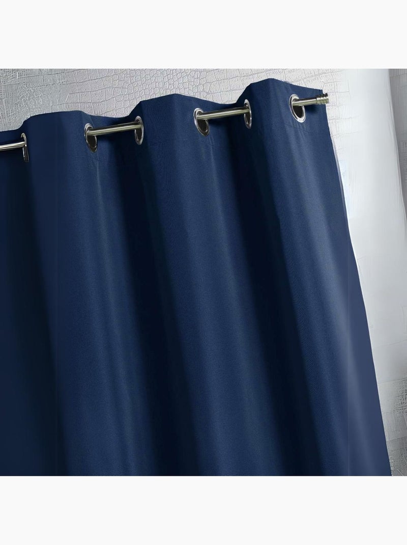 Rideau d'extérieur en tissu déperlant Bleu marine - Kiabi