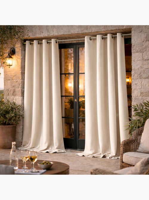 Rideau d'extérieur en tissu déperlant - Kiabi