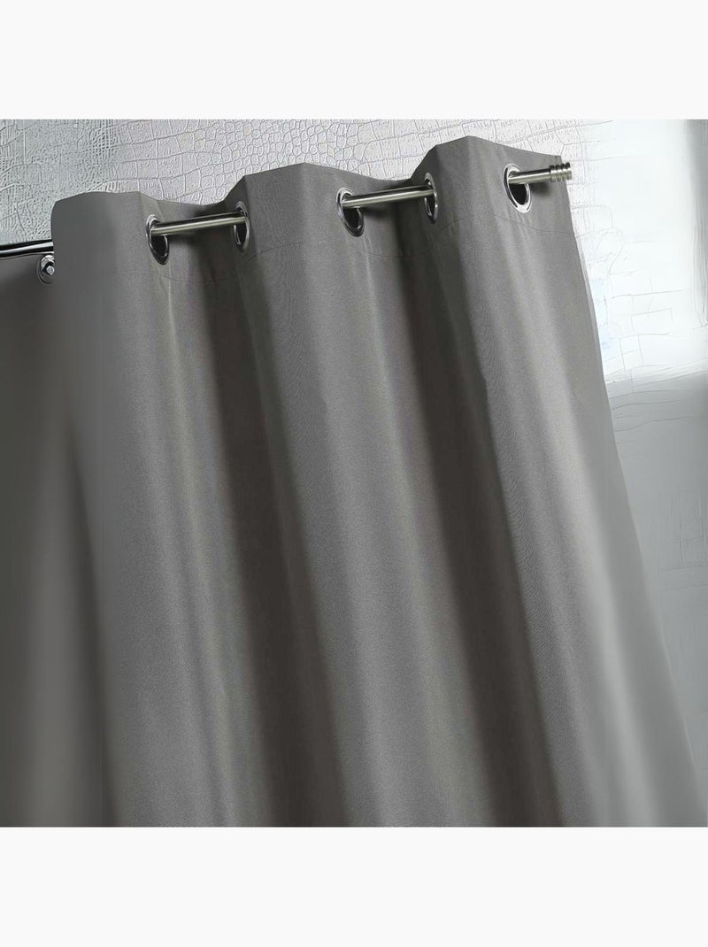 Rideau d'extérieur en tissu déperlant Gris clair - Kiabi