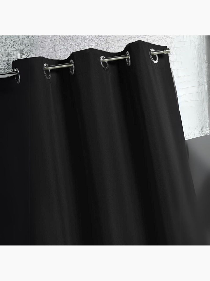 Rideau d'extérieur en tissu déperlant Noir - Kiabi