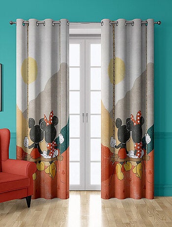 Rideau Disney Mickey et Minnie sur la balançoire - 140x250 cm