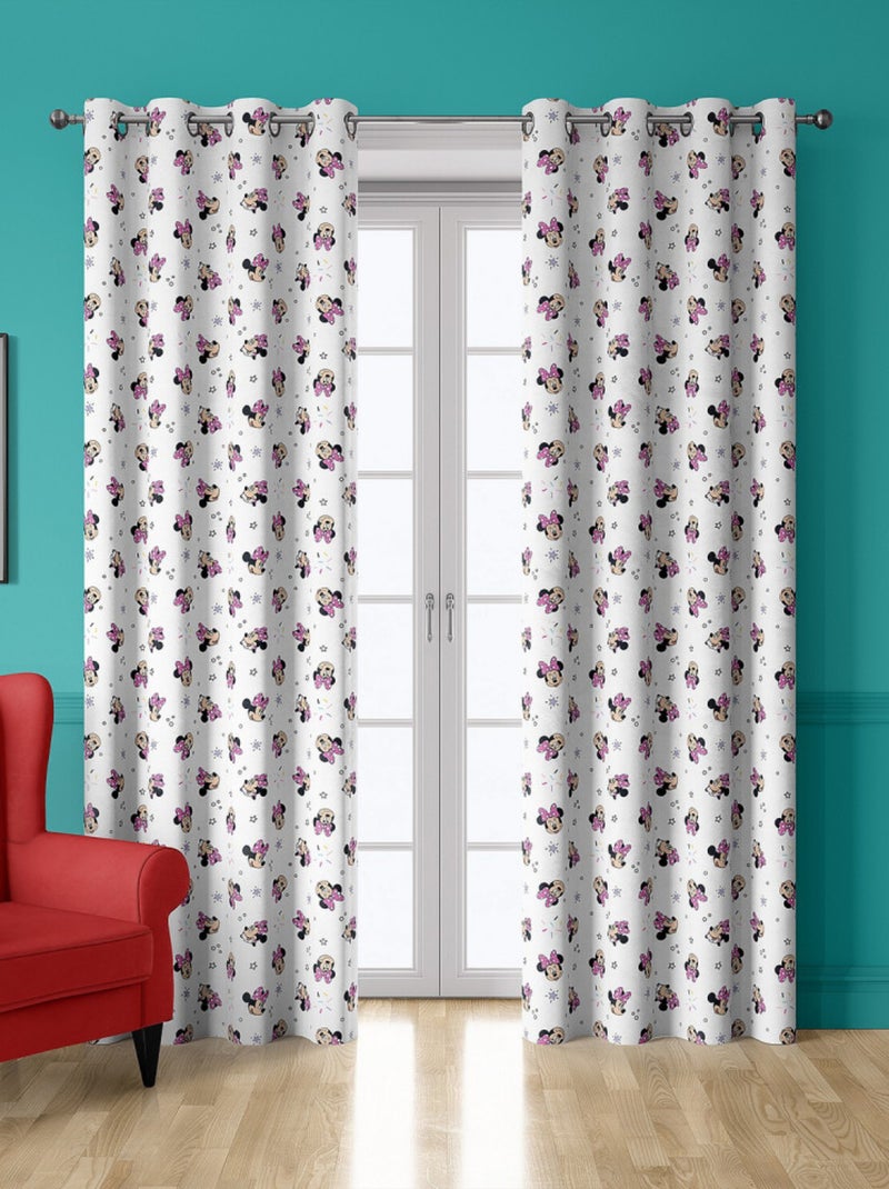Rideau Disney Minnie - tête de Minnie en petit - 140x280 cm Multicolore - Kiabi