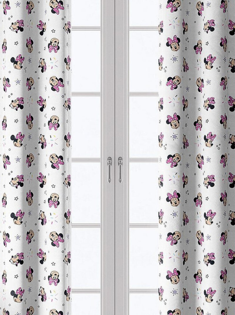 Rideau Disney Minnie - tête de Minnie en petit - 140x280 cm Multicolore - Kiabi