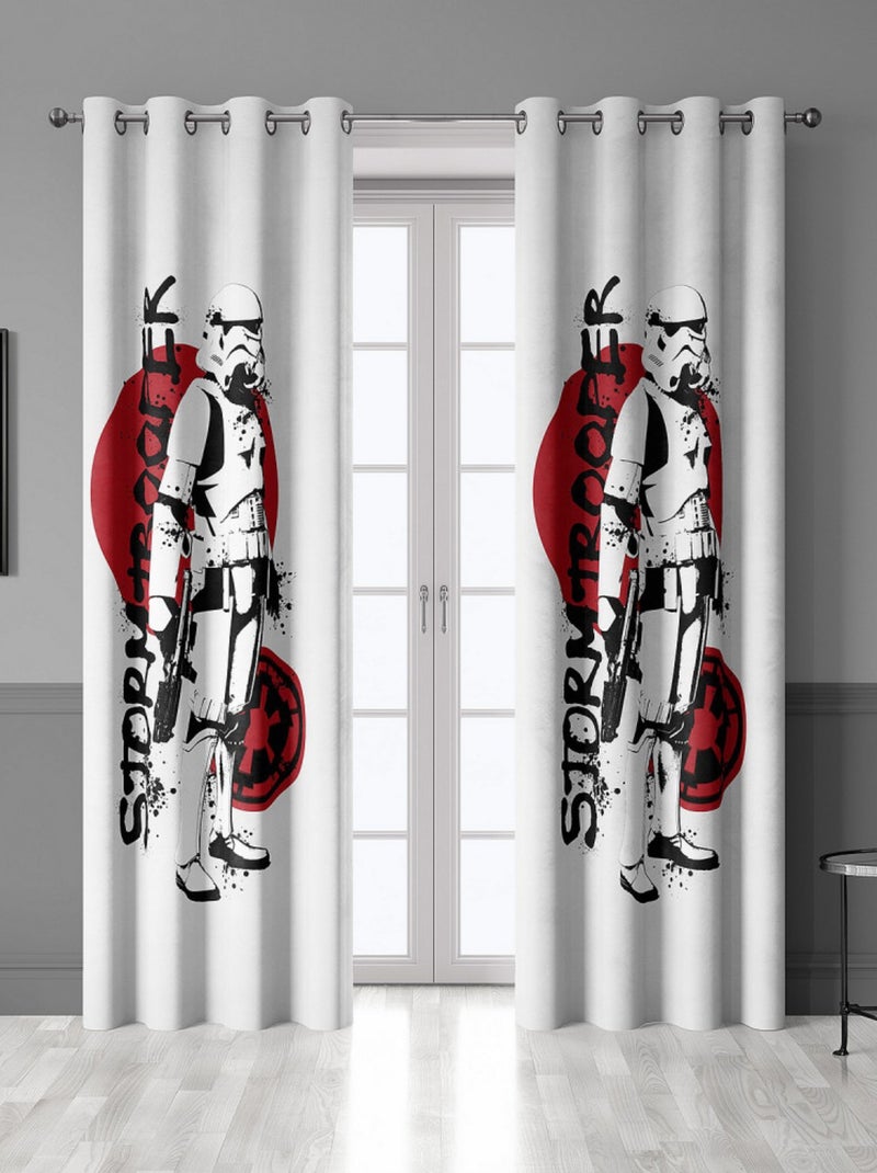Rideau Disney Star Wars rouge et blanc - 140x250 cm Multicolore - Kiabi
