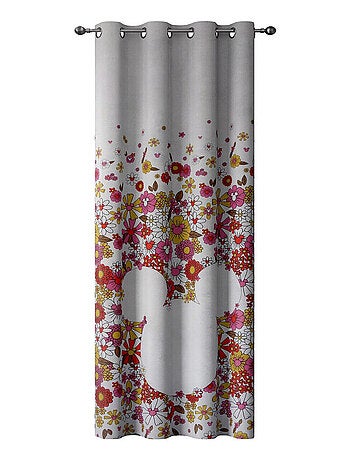 Rideau Disney Tête Mickey avec fleurs - 140x250 cm