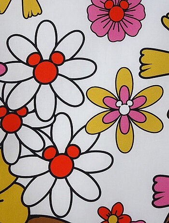 Rideau Disney Tête Mickey avec fleurs - 140x250 cm