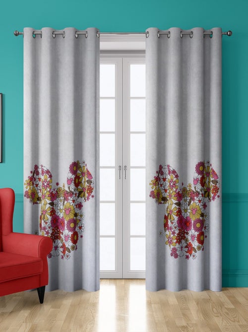 Rideau Disney Tête Mickey en forme de fleurs - 140x250 cm - Kiabi
