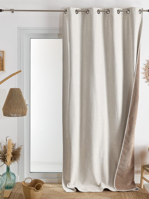 Rideau double face thermique et occultant aspect velours - Kiabi