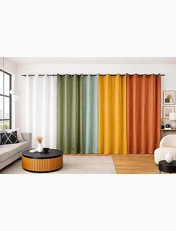 Rideau double gaze de coton - 135x240 / vert