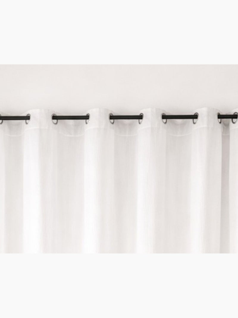 Rideau Double Gaze de Coton Blanc - Kiabi