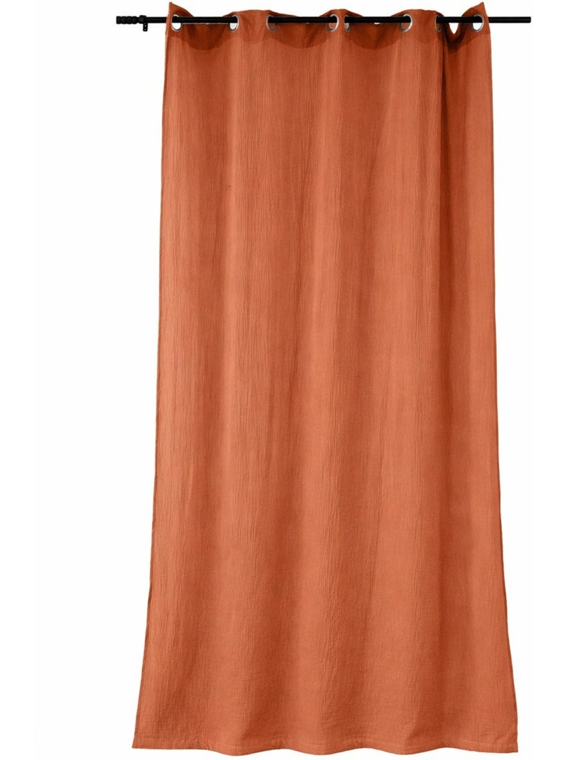 Rideau Double Gaze de Coton Marron caramel - Kiabi