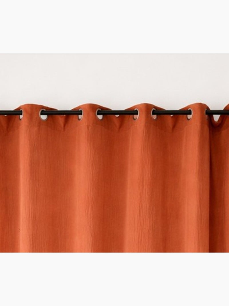 Rideau Double Gaze de Coton Marron caramel - Kiabi