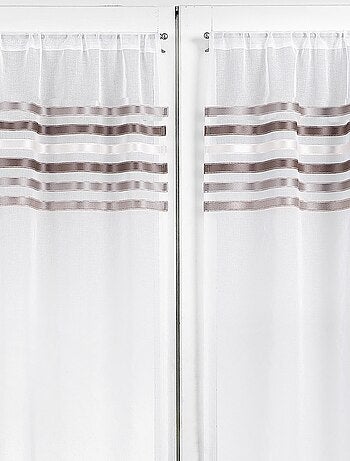 Rideau droit à la paire en Etamine Rayures horizontales
