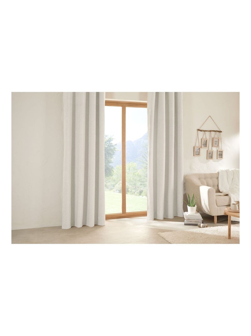 Rideau effet bouclette isolant et occultant SOANA Blanc - Kiabi